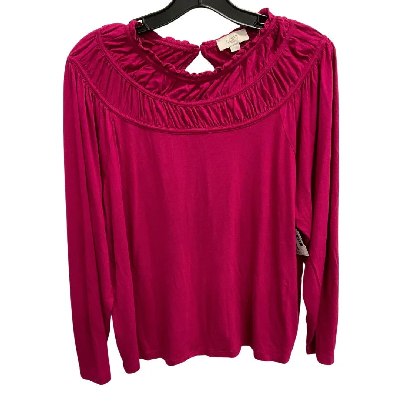 Top Long Sleeve By Loft In Pink, Size: L