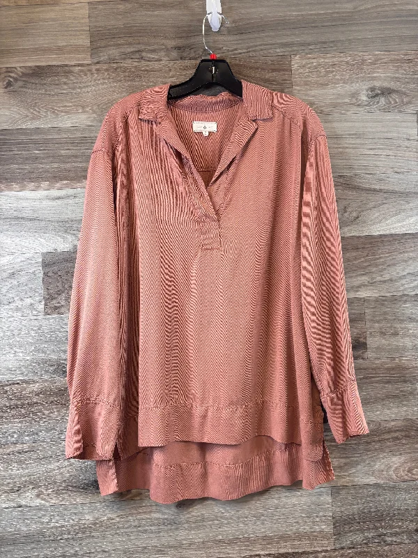 Top Long Sleeve By Lou And Grey In Orange, Size: S