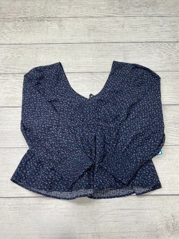 Top Long Sleeve By Madewell In Navy, Size: M