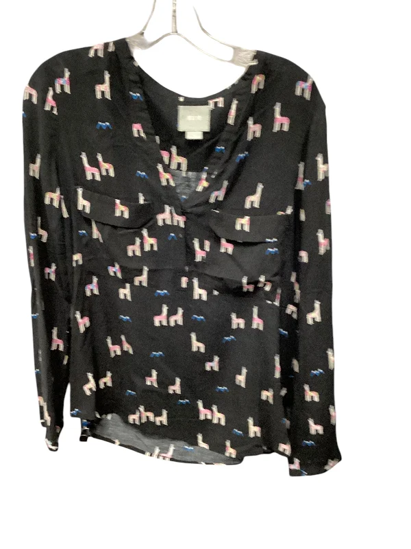 Top Long Sleeve By Maeve In Black, Size: 10