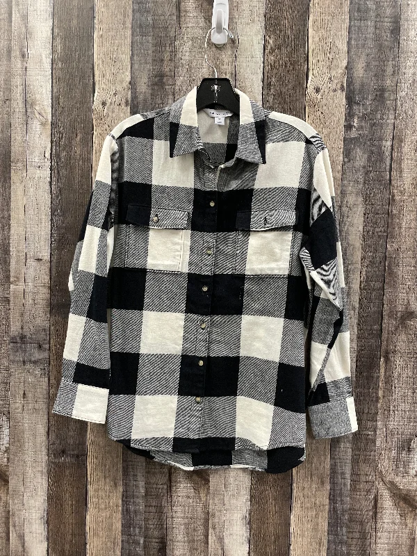 Top Long Sleeve By Old Navy In Plaid Pattern, Size: Xs