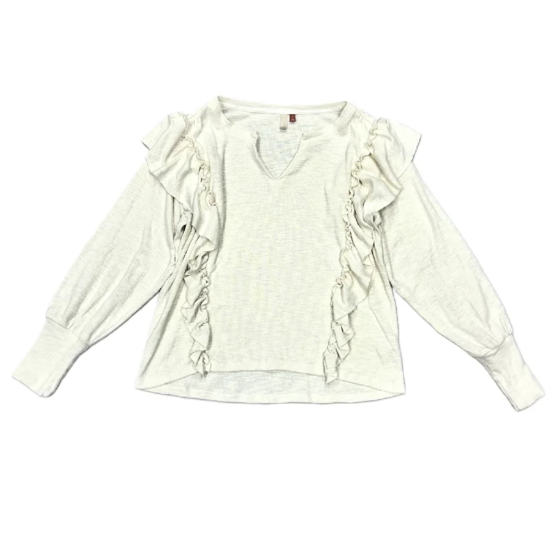 Top Long Sleeve By Pilcro In Cream, Size: L