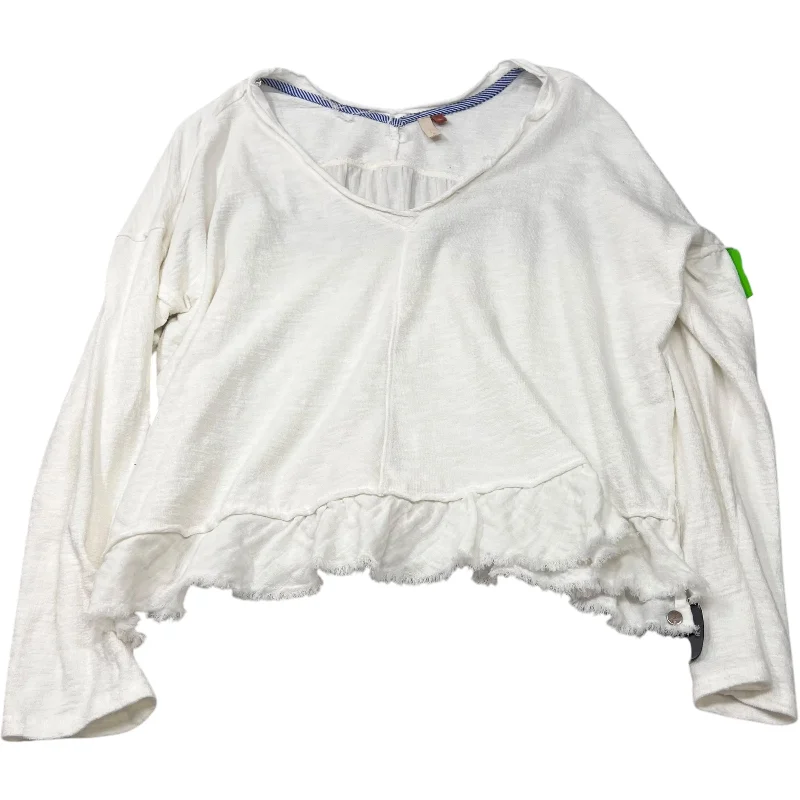 Top Long Sleeve By Pilcro In White, Size: L