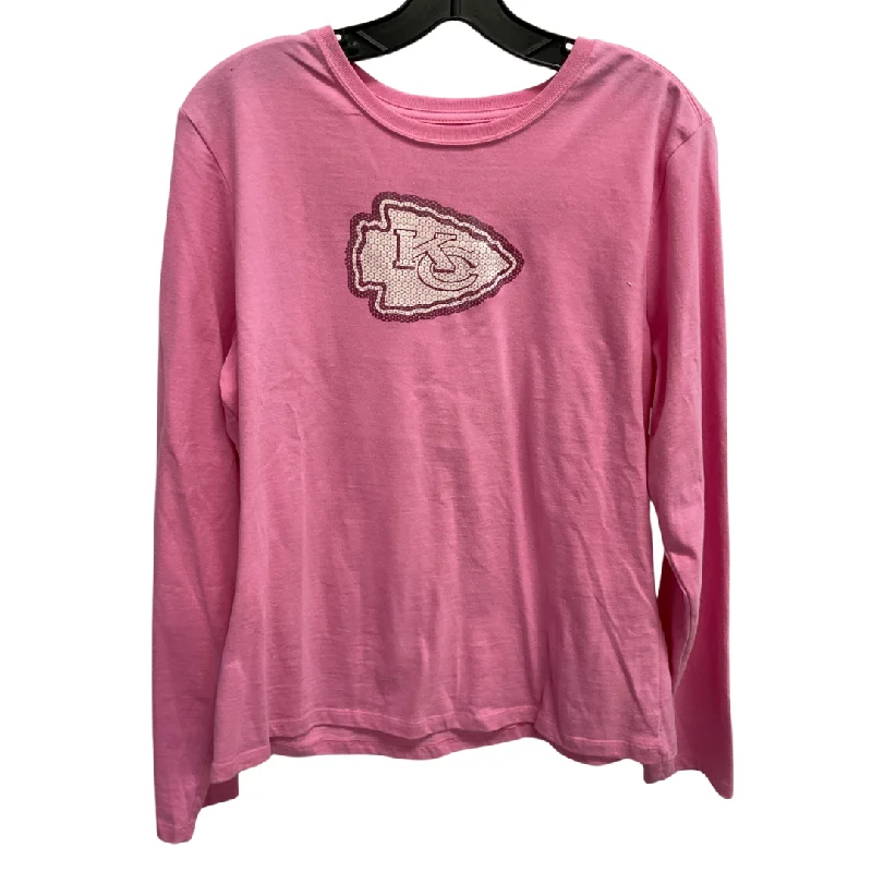 Top Long Sleeve By Reebok In Pink, Size: Xl