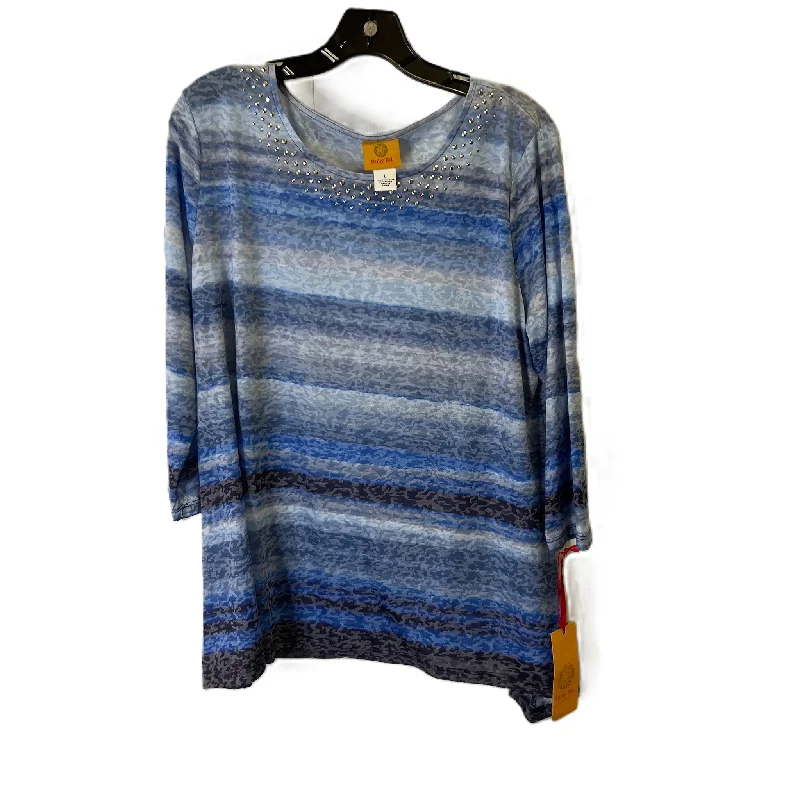 Top Long Sleeve By Ruby Rd In Blue, Size: L