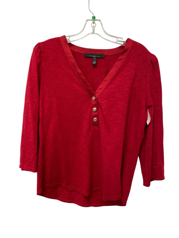 Top Long Sleeve By White House Black Market In Red, Size: M