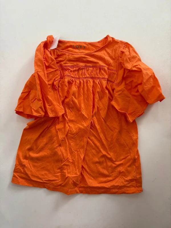 Top Short Sleeve By Loft In Orange, Size: S