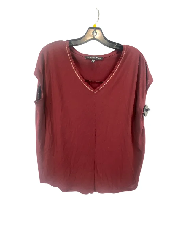 Top Short Sleeve By White House Black Market In Red, Size: S