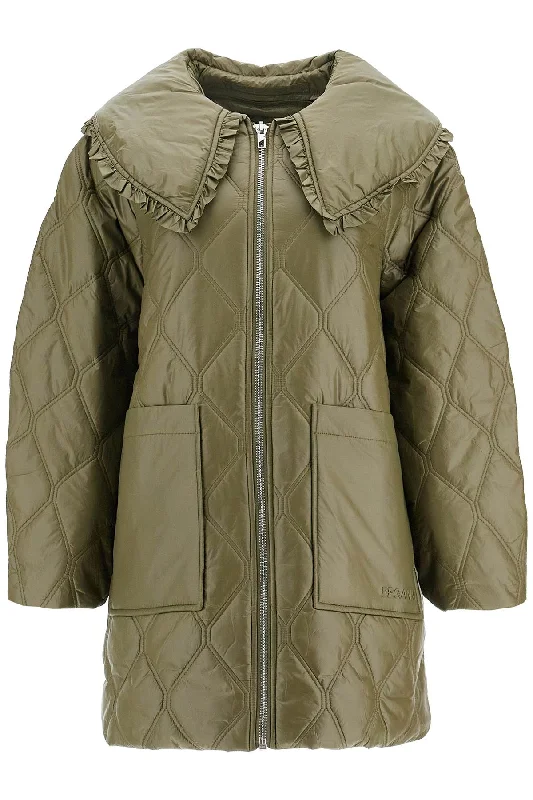 Ganni Women's weight Down Jacket With Oversized Collar