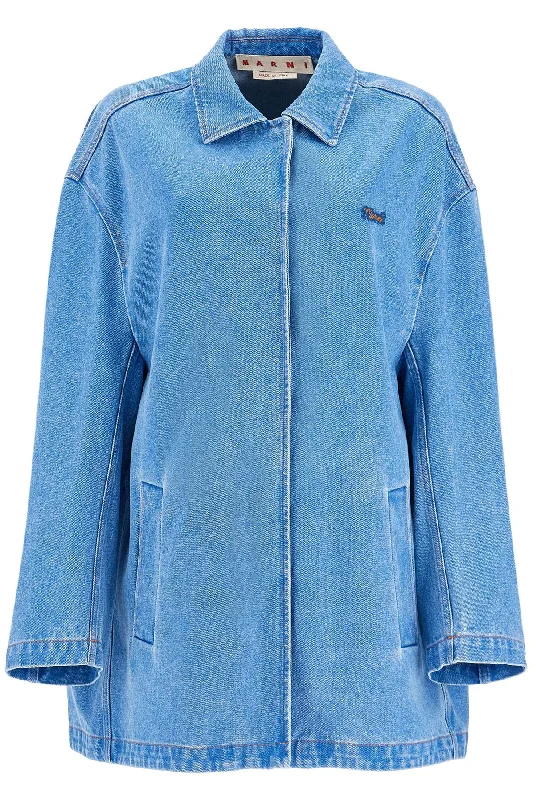 Marni Women's 'Oversized Organic blue Jacket