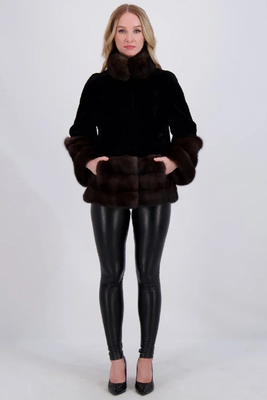 SHEARED MINK JACKET WITH SABLE