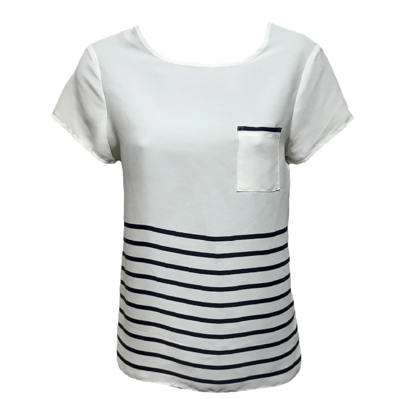 Short Sleeve Blouse By Loft In Striped Pattern, Size: S