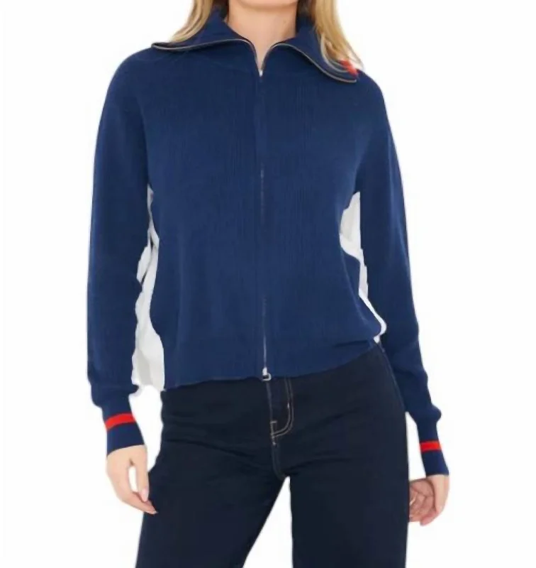 Sporty Zip Through Jacket In Hello Sailor