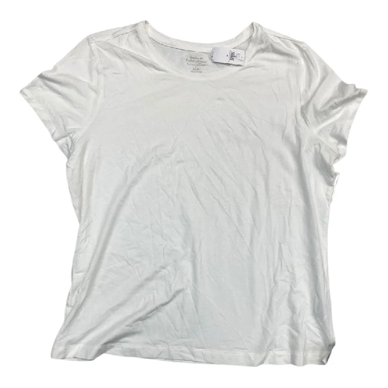 Top Short Sleeve Basic By Banana Republic In White, Size: Xl