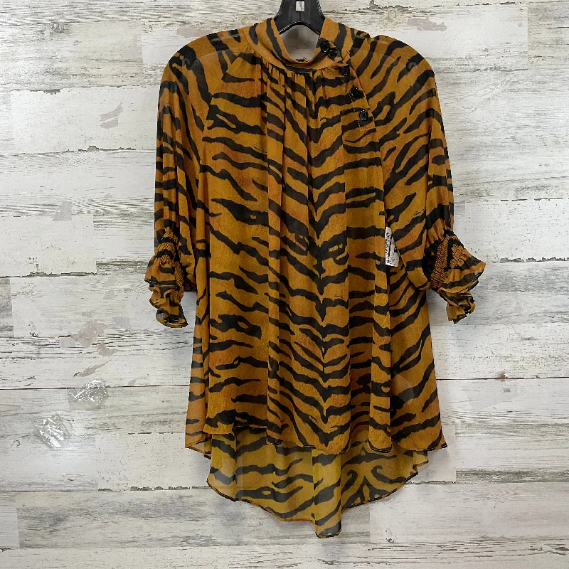 Top Short Sleeve By ADAM LIPPES In Animal Print, Size: S