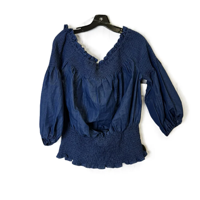 Top Short Sleeve By Ashley Stewart In Blue, Size: 2x