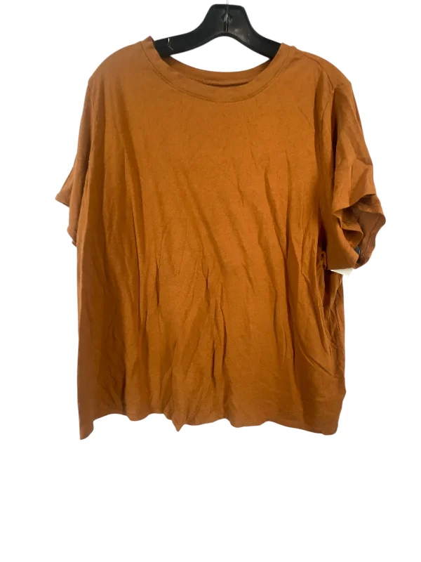 Top Short Sleeve By Clothes Mentor In Brown, Size: 2x