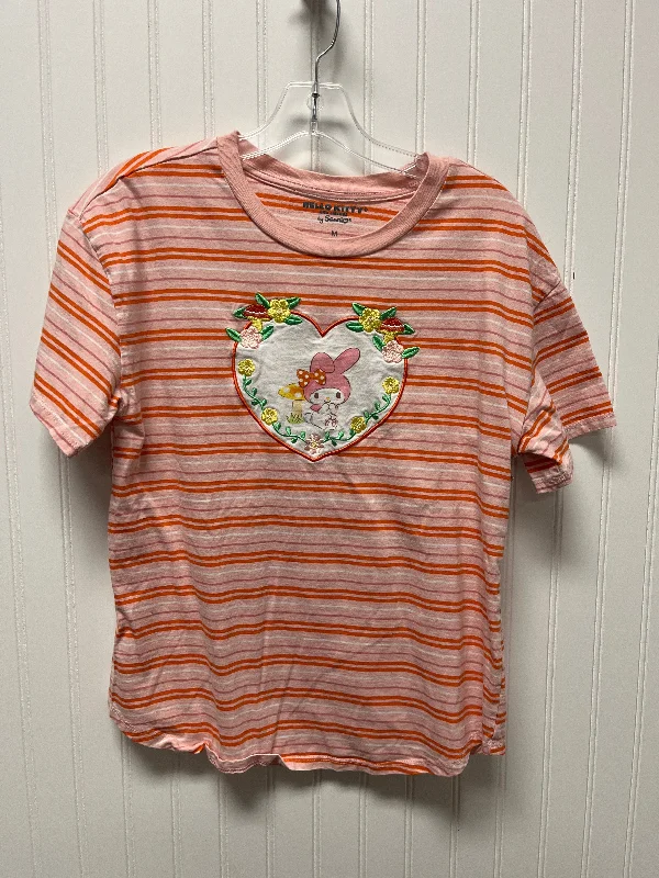 Top Short Sleeve By Clothes Mentor In Orange & Pink, Size: M