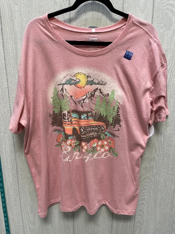 Top Short Sleeve By Clothes Mentor In Pink, Size: 1x