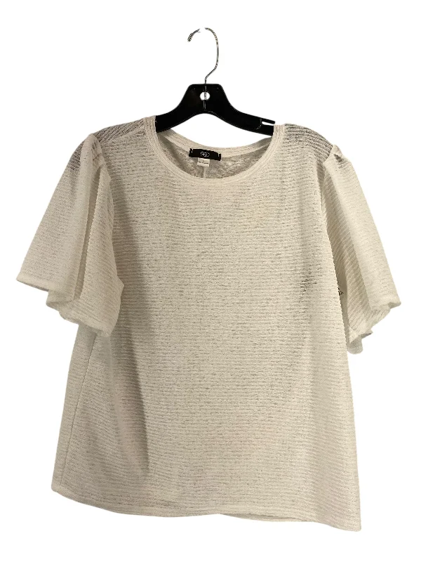 Top Short Sleeve By Clothes Mentor In White, Size: L