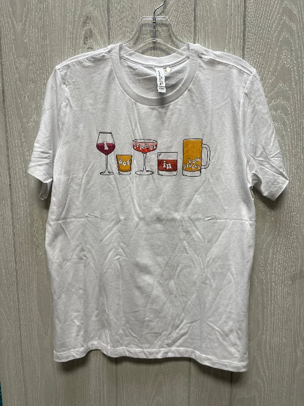 Top Short Sleeve By Clothes Mentor In White, Size: L