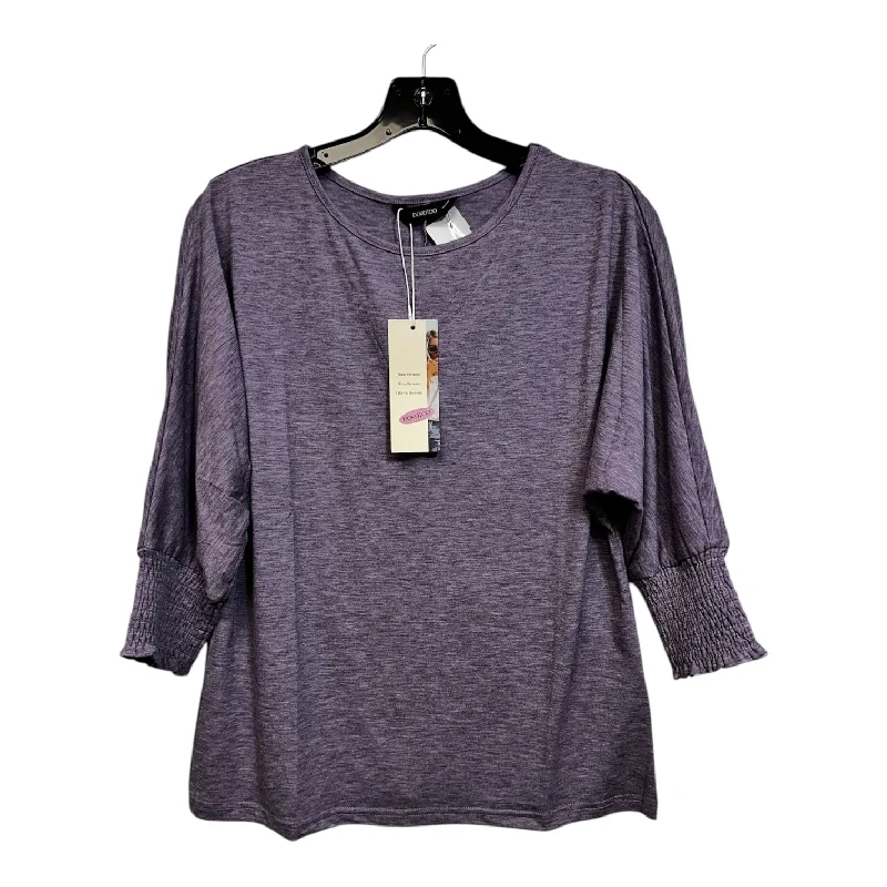 Top Short Sleeve By Cmf In Purple, Size: S