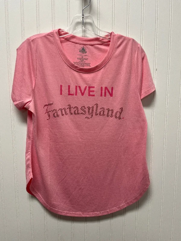 Top Short Sleeve By Disney Store In Pink, Size: M