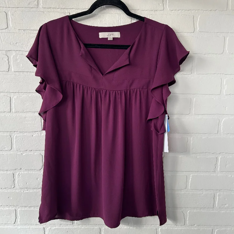 Top Short Sleeve By Loft In Purple, Size: M