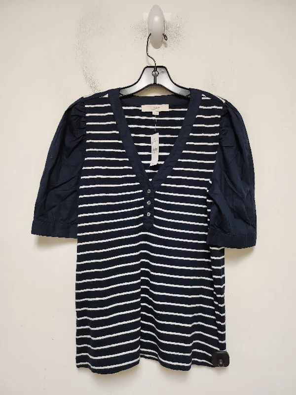 Top Short Sleeve By Loft In Striped Pattern, Size: S