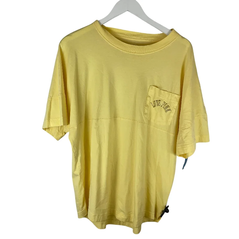 Top Short Sleeve By Pink In Yellow, Size: M