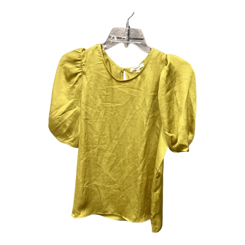 Top Short Sleeve By Pleione In Yellow, Size: S