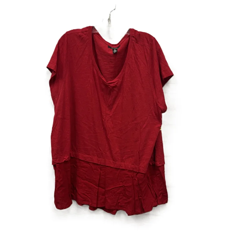 Top Short Sleeve By Style And Company In Red, Size: 3x