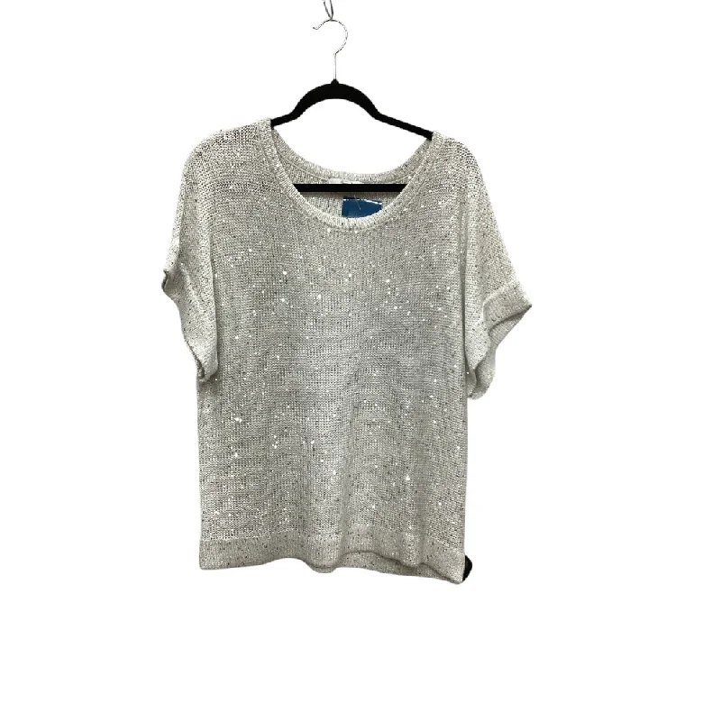 Top Short Sleeve By Wdny In Grey, Size: 1x