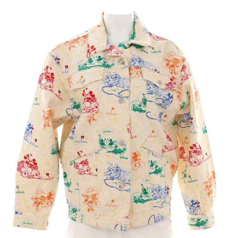 Women's Disney Button Up Jacket Printed Denim