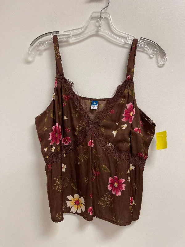 Top Sleeveless By Clothes Mentor In Brown, Size: Mp