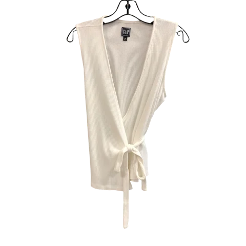 Top Sleeveless By Gap In White, Size: M